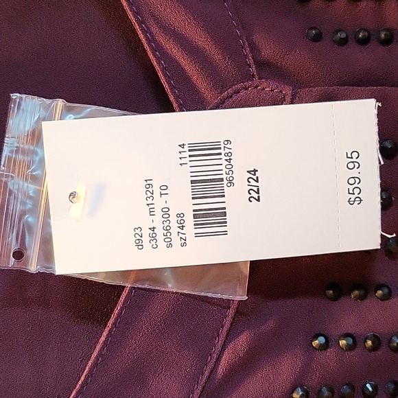 Plum color, long sleeve blouse - Picture 5 of 6